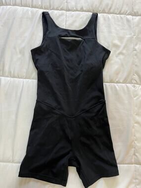 JoyLab Black Activewear Romper Extra Small XS Open Back Strappy Bodysuit Onesie